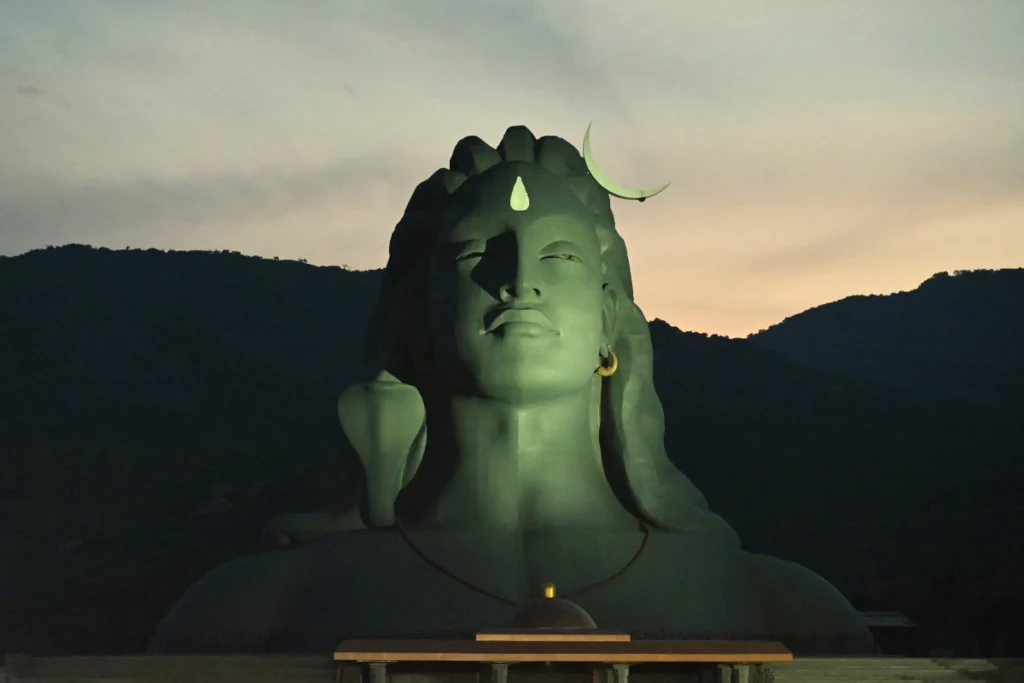 Adiyogi Shiva statue at Chikkaballapur Karnataka against open sky