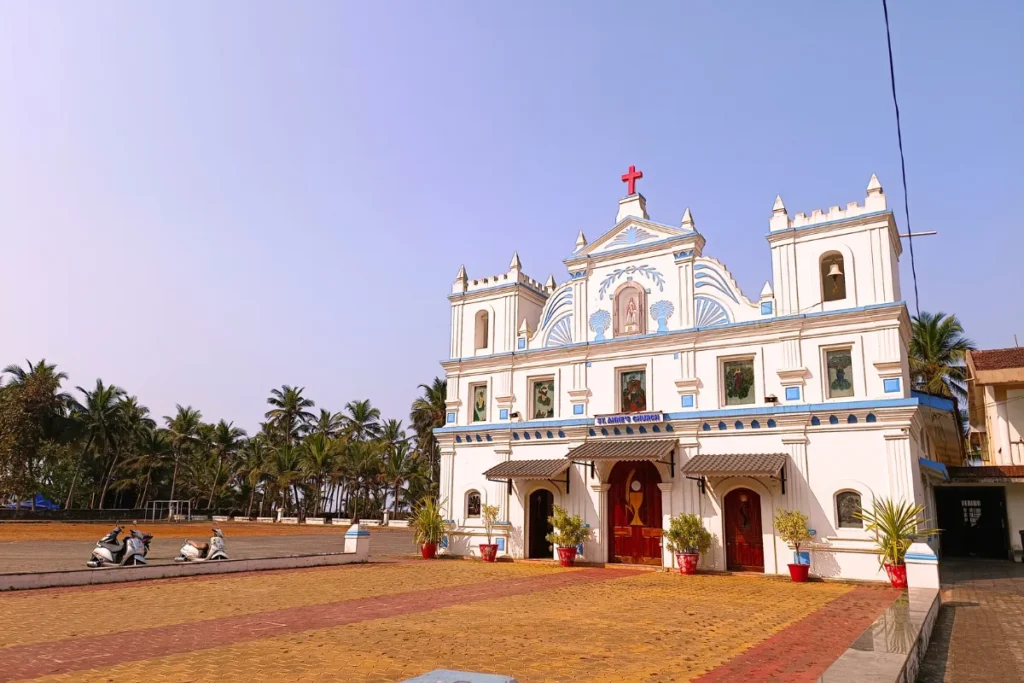 St Anne's Church Agonda white Portuguese colonial church facade South Goa