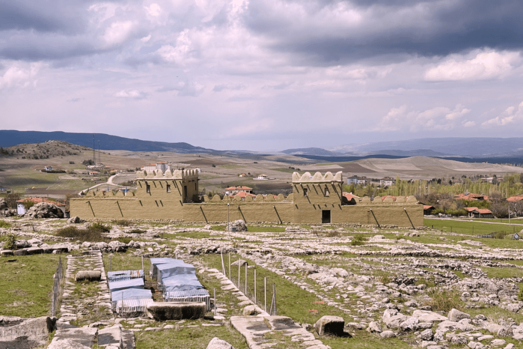 Fortified walls and buildings of ancient Hattusa.
