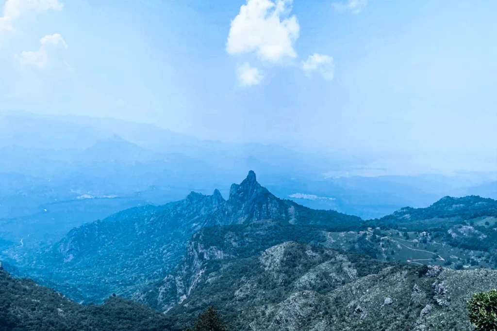 Panoramic view of Kodanad valley and plains from Kodanad viewpoint near Ooty Tamil Nadu