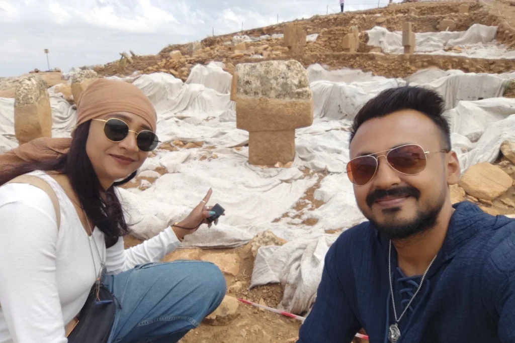Karahan Tepe 11 A selfie of Akash & Sumana posing together at the Karahan Tepe archaeological site.