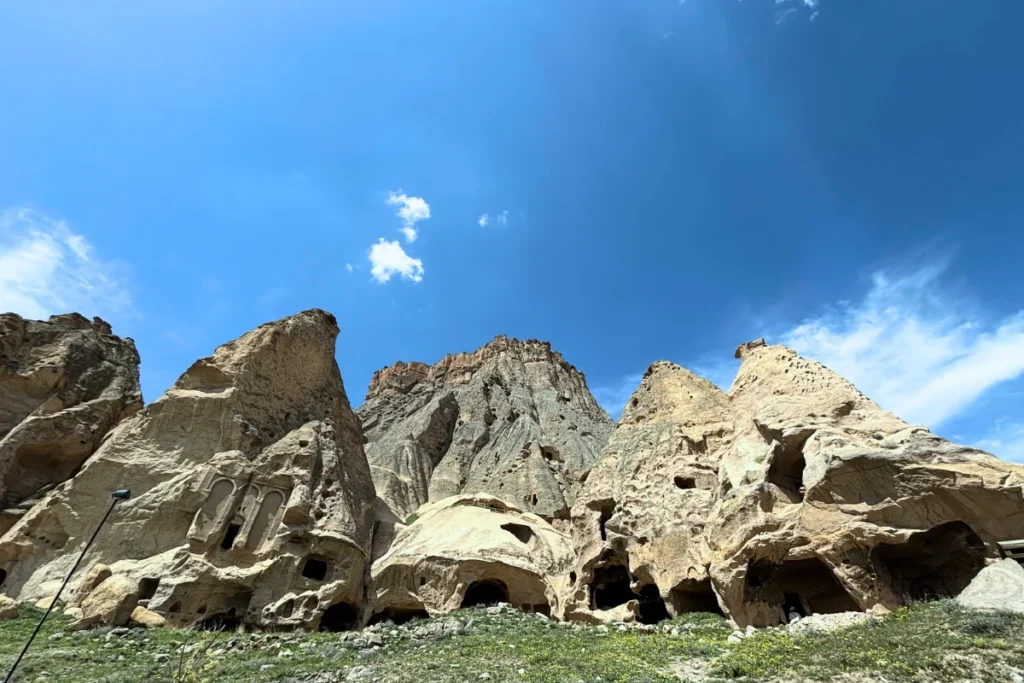 Selime Monastery 3 Dramatic landscape view looking out over the unique, rugged rock formations and valleys surrounding Selime Monastery.